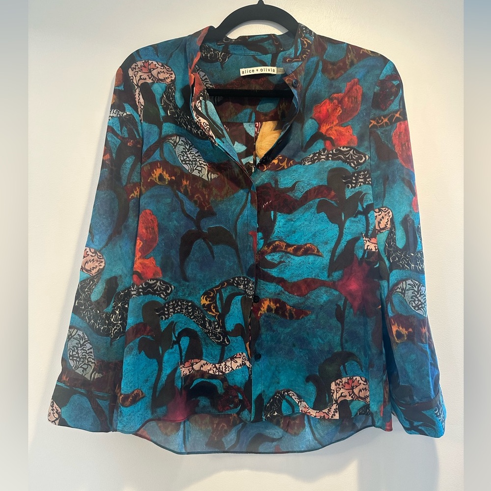 Alice + Olivia Women's Silk Multicolor Blouse